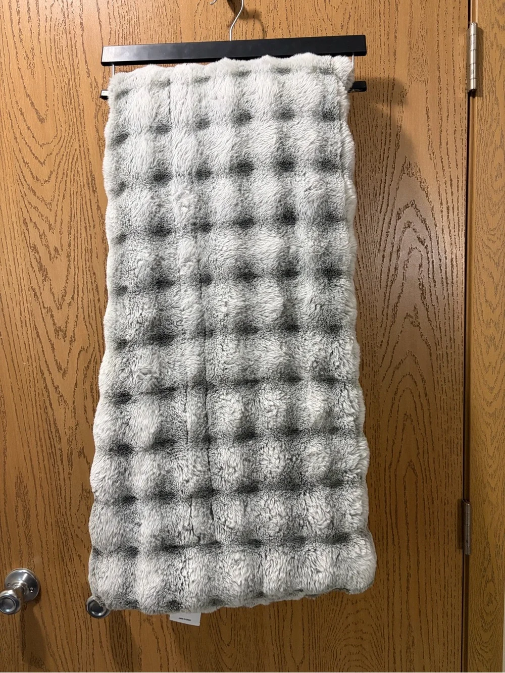 Room & Retreat Gray Faux Fur Plush Throw Blanket Reversible Soft Cozy